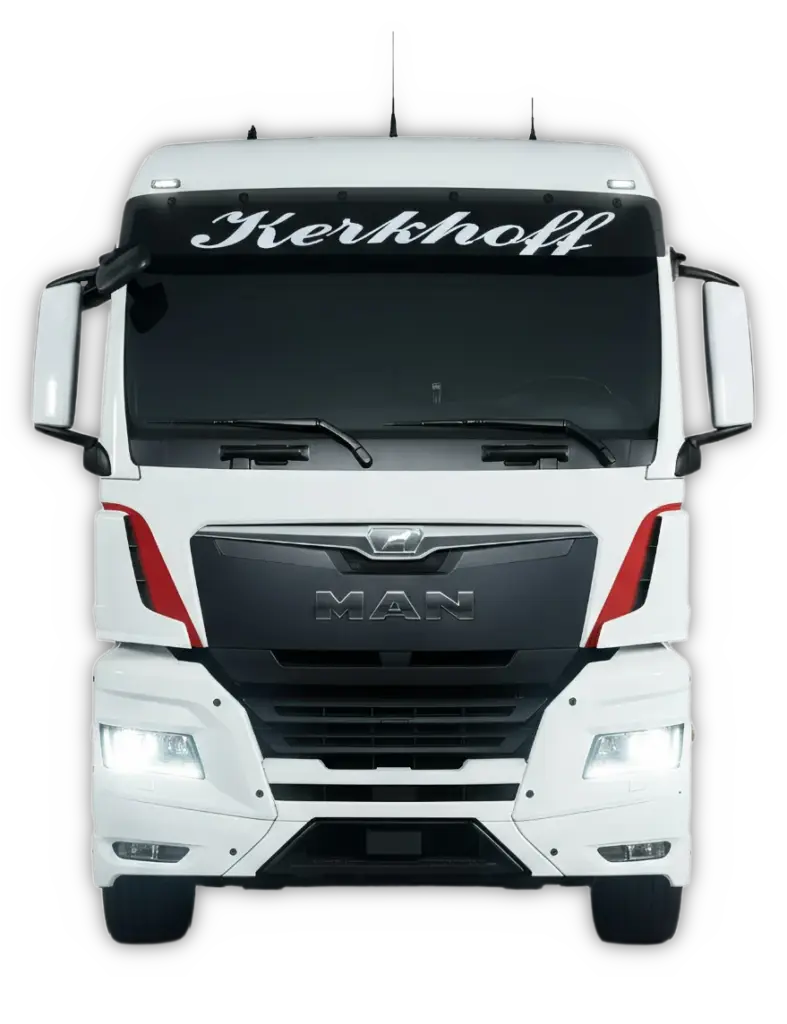 Kerkhoff Transporte - Baustoff Transport Nordwalde Truck front shot2